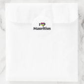Sticker Rond J'aime le drapeau de Maurice (Sac)