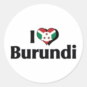 Sticker Rond J'aime le drapeau du Burundi