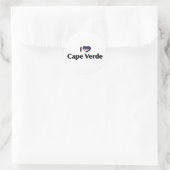 Sticker Rond J'aime le drapeau du Cap-Vert (Sac)