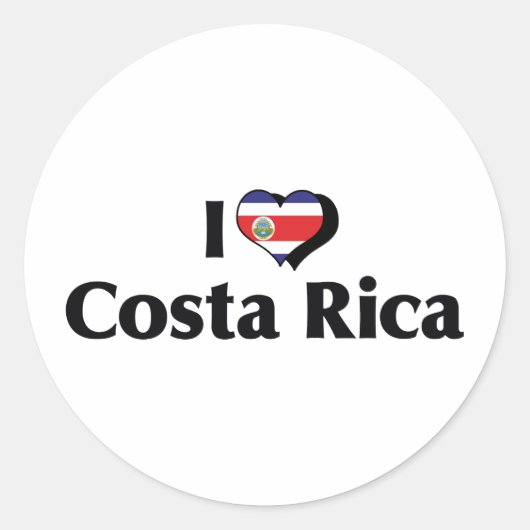 Sticker Rond J'aime le drapeau du Costa Rica (Devant)