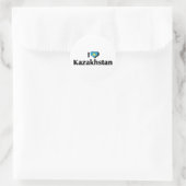 Sticker Rond J'aime le drapeau du Kazakhstan (Sac)