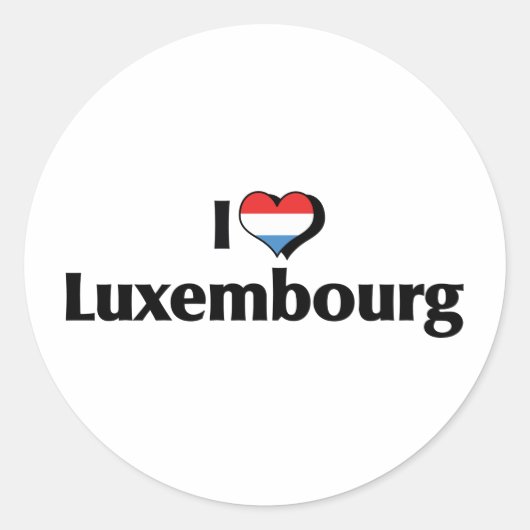 Sticker Rond J'aime le drapeau du Luxembourg (Devant)