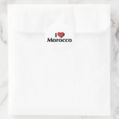 Sticker Rond J'aime le drapeau du Maroc (Sac)