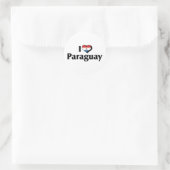 Sticker Rond J'aime le drapeau du Paraguay (Sac)