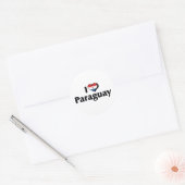 Sticker Rond J'aime le drapeau du Paraguay (Enveloppe)