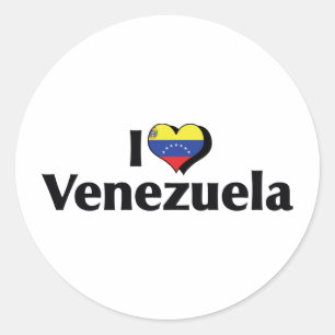 Sticker Rond J'aime le drapeau du Venezuela