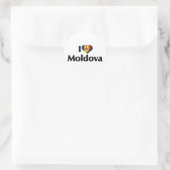 Sticker Rond J'aime le drapeau moldave (Sac)