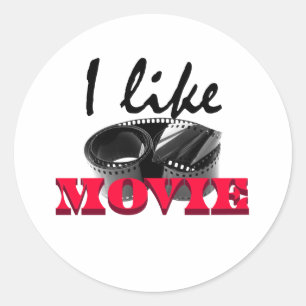 Sticker Rond J'aime le film