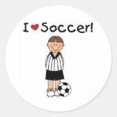 Sticker Rond J'Aime Le Football (Devant)