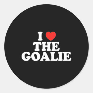 Sticker Rond J'Aime Le Gardien De But Football Hockey Sport Gar