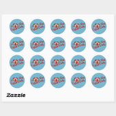 Sticker Rond J'Aime Le Gâteau De Velours Rouge (Feuille)