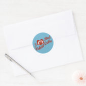 Sticker Rond J'Aime Le Gâteau De Velours Rouge (Enveloppe)
