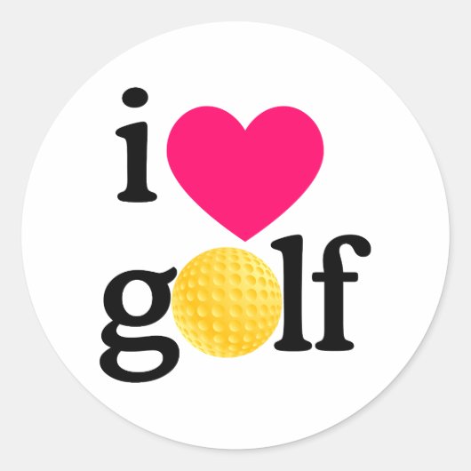 Sticker Rond J'aime le golf (Devant)