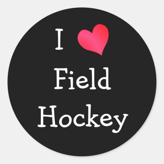 Sticker Rond J'Aime Le Hockey De Champ (Devant)