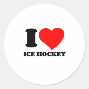 STICKER ROND J'AIME LE HOCKEY GLACE