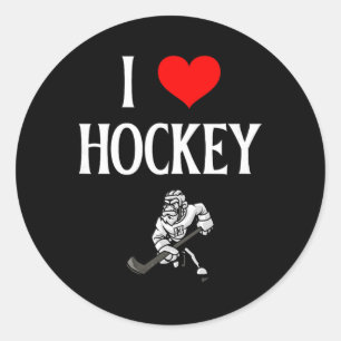 Sticker Rond J'aime le hockey J'aime le hockey Drôle de hockey