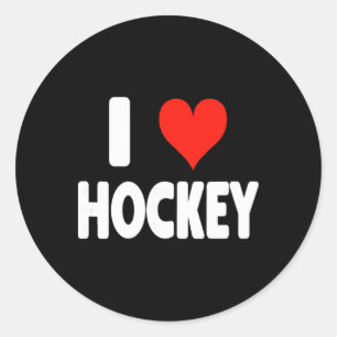 Sticker Rond J'aime le hockey - Maman de hockey avant Gardien d