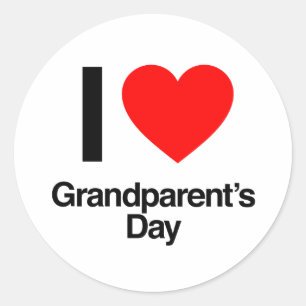 Sticker Rond j'aime le jour des grands-parents
