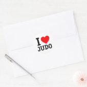 Sticker Rond J'aime le judo (Enveloppe)
