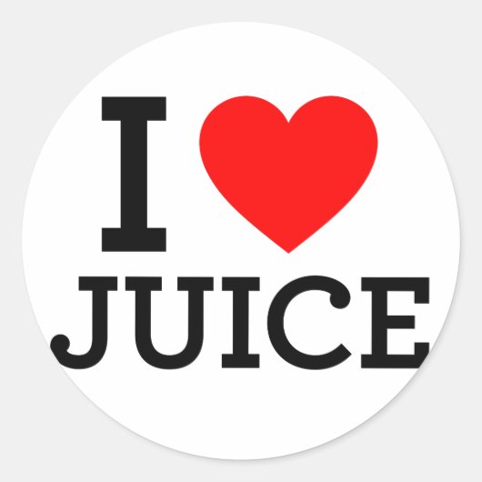 Sticker Rond J'aime le jus (Devant)