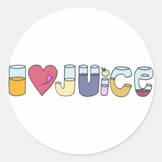 Sticker Rond J'aime le jus (Devant)