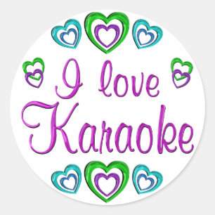 Sticker Rond J'aime le karaoke