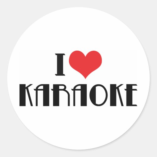Sticker Rond J'aime le karaoké (Devant)