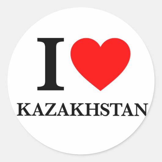 Sticker Rond J'aime le Kazakhstan (Devant)