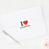 Sticker Rond J'aime le Kazakhstan (Enveloppe)