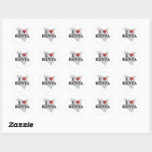 Sticker Rond J'aime le Kenya (Feuille)