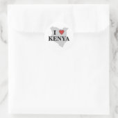 Sticker Rond J'aime le Kenya (Sac)