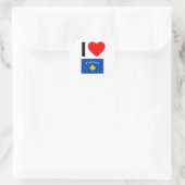 Sticker Rond j'aime le kosovo (Sac)