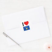 Sticker Rond j'aime le kosovo (Enveloppe)