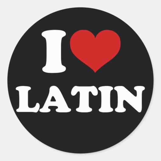 Sticker Rond J'aime le latin (Devant)