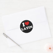 Sticker Rond J'aime le latin (Enveloppe)