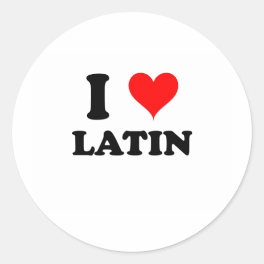 Sticker Rond J'aime le latin (Devant)