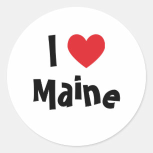 Sticker Rond J'aime le Maine