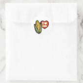Sticker Rond J'aime le maïs (Sac)