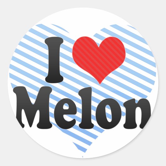 Sticker Rond J'aime le melon (Devant)