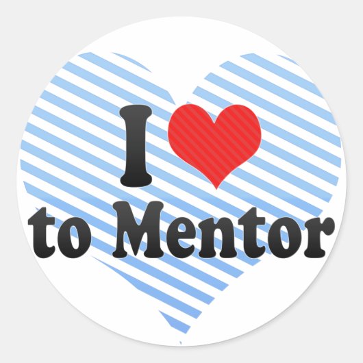 Sticker Rond J'aime le mentor (Devant)