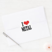 Sticker Rond J'aime le métal (Enveloppe)