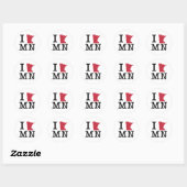 Sticker Rond J'aime le Minnesota (Feuille)