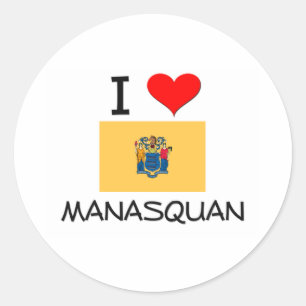 Sticker Rond J'aime le New Jersey de Manasquan