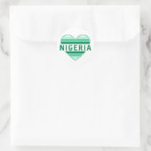 Sticker Rond J'aime le Nigeria, le coeur nigérian (Sac)