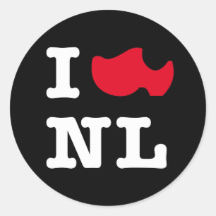 Sticker Rond J'aime le NL, j'aime la Hollande