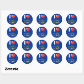Sticker Rond J'Aime Le Parrotfish Princess (Feuille)