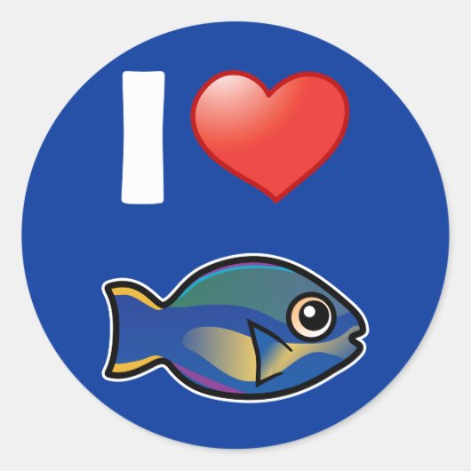 Sticker Rond J'Aime Le Parrotfish Princess (Devant)