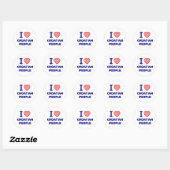 Sticker Rond J'aime le peuple croate (Feuille)