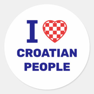 Sticker Rond J'aime le peuple croate