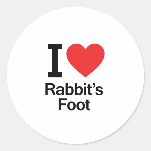 Sticker Rond J'aime le pied du lapin (Devant)